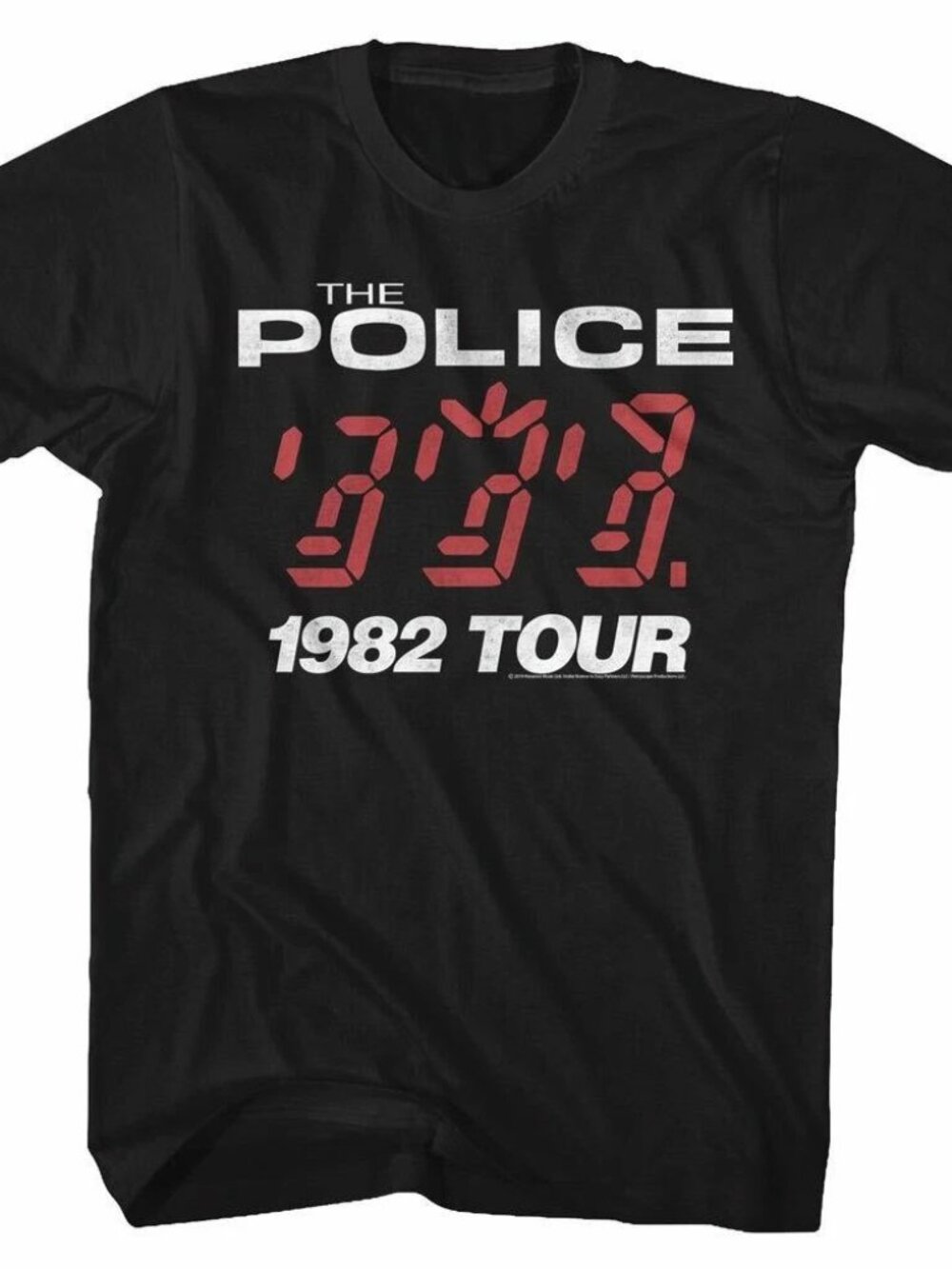 Official The POLICE T- SHIRT New 1982 Synchronicity MUSIC Tour Mens Black Cotton